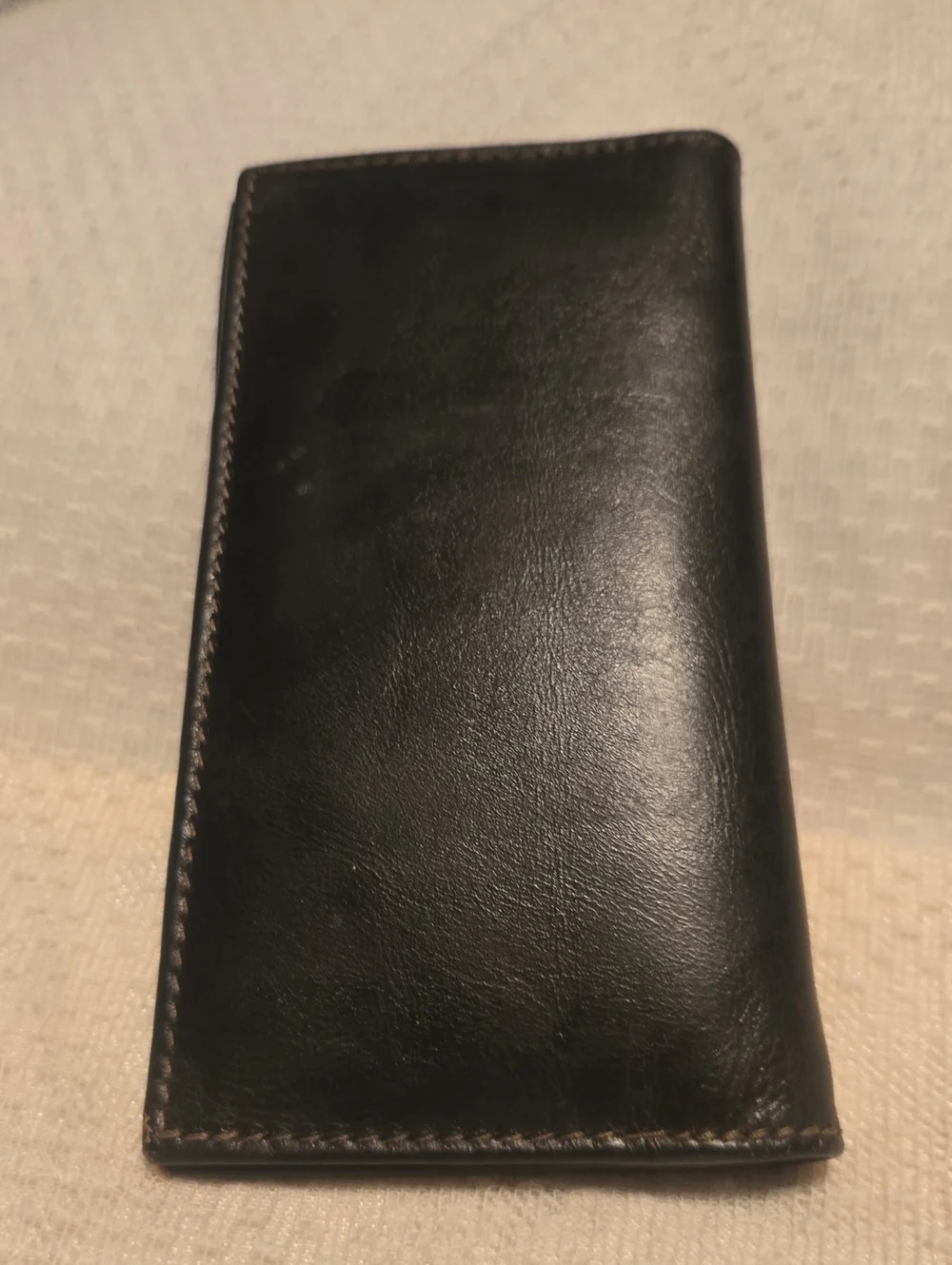 Brown Bi-Fold Leather Wallet or Checkbook Cover